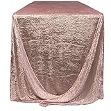 YOUR CHAIR COVERS - 90 x 132 Inch Rectangular Crushed Velvet Tablecloth for 6 ft. Rectangular Tables Wedding, Party, Dining, Banquet and Events - Blush