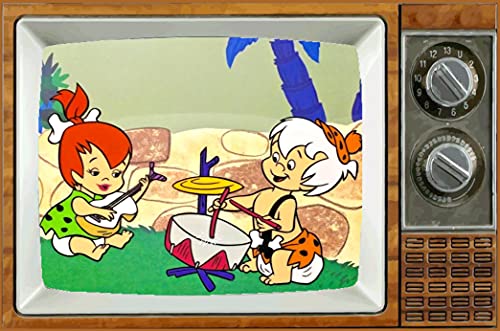 Pebbles & BAMM-BAM Babies TV Fridge Magnet 2" x 3" Art Saturday Morning Cartoons Refrigerator Nostalgic Retro Flintstone