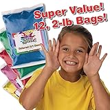 S&S Worldwide Color Splash Art Sand Jumbo Assortment. Total of 24 pounds. For Sand Art Layering in Bottles, Succulents, Sand Art, Kids & Groups, 12 Fun Colors of Fine Sand in 2lb Bags