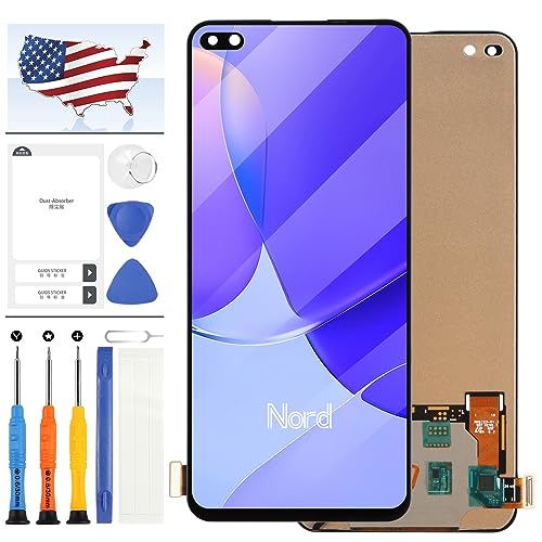 for OnePlus Nord AC2001 AC2003 Screen Replacement 6.44" for OnePlus 8 Nord 5G OnePlus Z LCD Display Touch Panel Digitizer Glass Full Assembly Repair Parts Kits with Adhesive Tapes +Tools