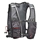 Nathan TrailMix Running Vest/Hydration Pack. 7L (7 Liters) for Men and Women | 2L Bladder Included (2 liters). Zipper, Phone Holder, Water (Charcoal/Steel Grey/Cherry Tomato, One Size Fits Most)