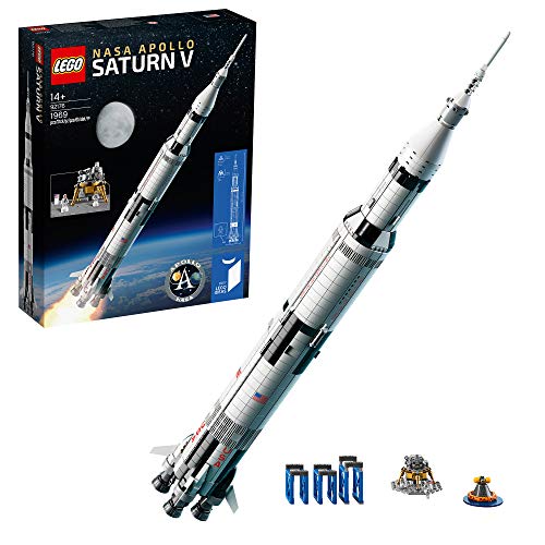 LEGO 92176 Ideas NASA Apollo Saturn V Space Rocket and Vehicles, Spaceship Collectors Building Set with Display Stand [Amazon Exclusive], 14+ years