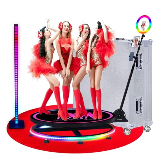 ZANOGI 360 Photo Booth Machine with Flight Case & Battery Pack for Parties,360 Slow Motion Camera Booth with Custom Magnetic Logo & Deluxe Suit,Control by APP or Remote,Flight Case (39.6 in)