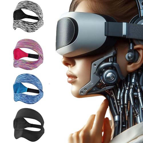 VR Mask Cover, Eye Face Cover Breathable Sweat Band for Meta/Oculus Quest 3 Quest2, Vision Pro Headset, Quest Pro, PSVR2 and Virtual Reality Game. (Rainbow/Gray/Blue/Black)