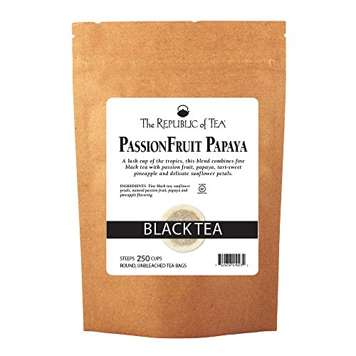 The Republic of Tea – PassionFruit Papaya Black Tea Bags, Naturally Caffeinated, 250 Servings