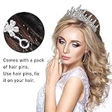 COCIDE Silver Tiara and Crown for Women Crystal Queen Crowns Rhinestone Princess Tiaras for Girl Bride Wedding Hair Accessories for Bridal Birthday Party Prom Halloween Cos-play Costume Christmas