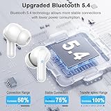 Wireless Earbuds, Bluetooth 5.4 Headphones Deep Bass Stereo, in-Ear Earphones with ENC Noise Canceling Mics, 45H Playtime Ear Buds Dual LED Display, IP7 Waterproof Wireless Headphones for Android iOS