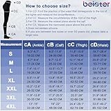 Medical Compression Pantyhose Women & Men,20-30mmHg Open Toe Thigh High Compression Tights Graduated Support (Beister)