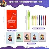 DazSpirit 32Pcs Invisible Ink Pen with UV Light, Mini Notepads & Favor Bags, Spy Pens, Top Secret Message Magic Marker, Party Favors for Kids 8-12, Class Prizes, Detective & Escape Room Themes