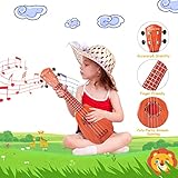 YOLOPARK 17" Kids Toy Guitar for Girls Boys, Mini Toddler Ukulele Guitar with 4 Strings Keep Tones Can Play for 3, 4, 5, 6, 7 Year Old Kids Musical Instruments Educational Toys for Beginner