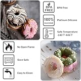 SmartKitch 3 Pack Silicone Donut Pan for Baking, Non-Stick Doughnut Pan, 6 Cavity Heritage Bundtlette Cake Silicone Mold for Baking (Blue+Gray+Pink)