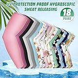 18 Pair Gardening Arm Sleeves UV Sun Protection Arm Sleeves for Women Men Flower Pattern Solid Color Cooling Sleeves Summer Farmers Sleeves Compression Protective Arm Cover for Work Sport Cycling