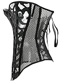 EverLove Corset Satin Overbust Lace up Busiter Shapewear Outfit Black 2X-Large