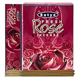 Fresh Rose Incense Sticks and Incense Stick Holder Bundle Insence Insense Satya Incense