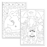 Pokemon Coloring Book for Kids, Teens - Bundle with Pokemon Advanced Coloring Book Plus Pokemon Cards for Boys | Pokemon Coloring Set