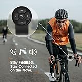 Bluetooth Media Button Remote Control IPX6 Waterproof Strap Type Wireless Controller for Car Bike Motorbike Steering Wheel Siri Call & Camera Compatible for iPhone Samsung Galaxy Any Android Device