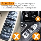 BJchiwu 4Pcs Power window switch button cover for Mercedes-Benz C E GLK ML/GL-Class W204 W212 C180 C200 C250 E200 E350 lift button Cap Replacement Repair Cover for Auto Glass Left/Right Control Switch