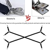 Siaomo Bed Sheet Clip Straps - 2 Way Adjustable Crisscross Sheet Corner Holder Straps Gripper Elastic Sheet Band Mattress Straps Fasten Suspenders(2 Set/4Pcs, Black)