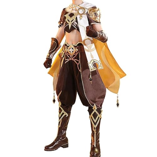 KIRA KIRA Game Genshin Impact Traveler Aether Cosplay Costume Kong Cosplay Costumes Doki-SSR Halloween Outfits for Men Women (M, Aether)