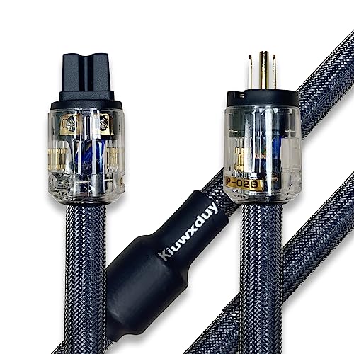 Kiuwxduy 10 Awg Hi-End HiFi Audio Universal AC Power Cable Power Cord US Plug-10FT(3m)