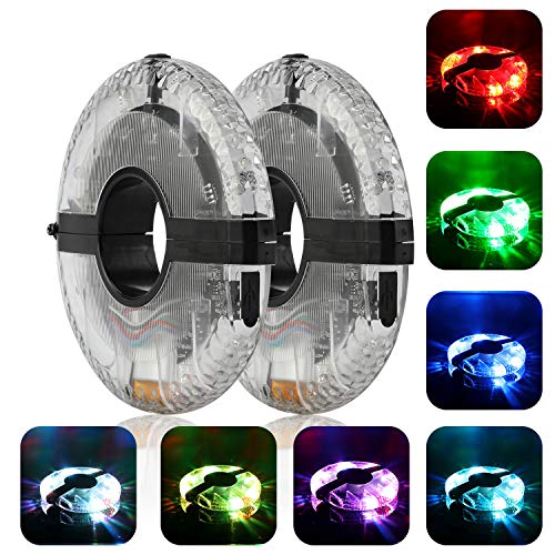 TAGVO Upgrade Cycling Hub Light, 7 LED 9 Colors 18 Images Waterproof USB Rechargeable LED Bike Wheel Lights Cycling Bike Spoke Light Safety Light Magic Decoration Light Bicycle Accessories Lights