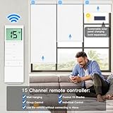 Tokblind Motorized Roller Shade with Remote Control, Blackout Electric Blinds for Windows Compatible with Alexa Google via Hub, Rechargeable Smart Window Shade Customized Size (Pure White)