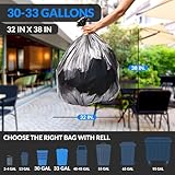 Reli. 30-33 Gallon Trash Bags Heavy Duty | 250 Count Bulk | Black Large Trash Bags 30+, 32 Gallon | Made in USA