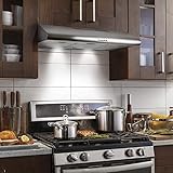 COSMO COS-5MU36 36 in. Delta Collection Ducted Under Cabinet Range Hood, Button Controls, Reusable Filters, LED Lights, Stainless Steel