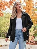 AUTOMET Womens Oversized Leather Jackets Faux Suede Fall Fashion Motorcycle Coats Winter Outfits Clothes Y2k Tops Black S