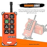 NEWTRY Wireless Crane Remote Control 8 Buttons 24V 2 Transmitters Industrial Channel Electric Lift Hoist Wireless Switch Receiver (2 Transmitters + DC 24V Receiver)