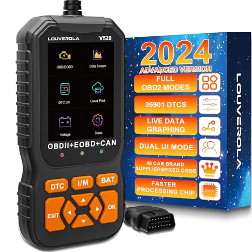 LOUVEROLA OBD2 Scanner Diagnostic Tool, Enhanced Check Engine Fault Code Readers Scanner with Reset OBDII/EOBD Diagnostic Scan Tools for All Cars and Trucks with OBD2 Protocol Vehicles After 1996