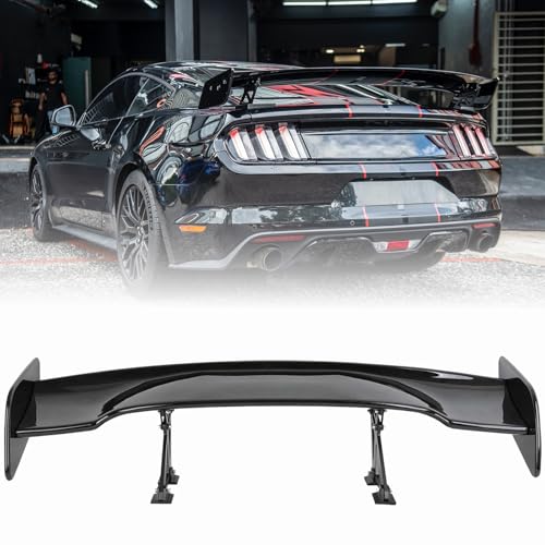 GT Wing Spoiler 47 Inch Rear Wing Compatible with 2005-2024 Ford Mustang GT350, Adjustable Angle Car Spoiler Universal, Rear Spoiler for Cars Glossy Black