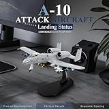 HANGHANG 1/100 A-10 Thunderbolt II Warthog Attack Plane（Painted Version） Metal Fighter Military Model Diecast Plane Model for Collection and Displays