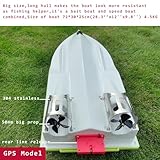 CRESEAPRODUCTS S80 Brushless Motor Super Speed Saltwater RC Fishing Bait Boat with GPS for Surf Fishing with Bait Tray,2x10,000mah Battery,IP 66 Waterproof,500M Range,5 Meters/Second