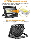 Solar Flood Light Outdoor 1000LM Dual 6000K Bright White Floodlights Ip65 Waterproof Solar Power Light Auto On/Off Dusk to Dawn with Remote Control for Yard, Garden, Shed, Barn.