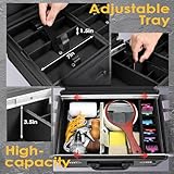 Yueieoun Barber Case with Clippers Sliding Tray, Profesional Barbers Briefcase Tool Case, Barber Cases for Clippers and Supplies, Hair Scissors Trimmer Organizer, Salon Grooming Hard Travel Suitcase