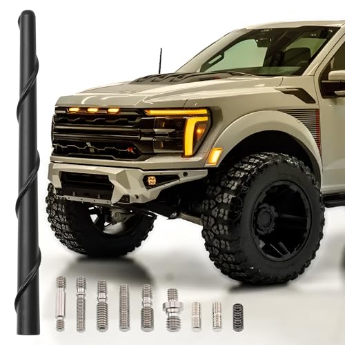 Votex Universal 8" Short Rubber Black Antenna Kit - Flexible, Durable, Enhanced Signal Reception, Copper Coil, Stainless Steel Threading, Fits Cars, Trucks, SUVs, Easy Installation - SKU A296VOTEX