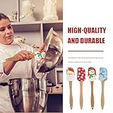 DOITOOL 8 Pcs Christmas Silicone Spatula,Xmas Cake Spatula with Wooden Handle,Santa Claus Spatula,Snowmen Pancake Spatulas for Baking and Mixing,Christmas Party Supplies