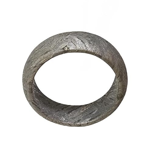METEOSTAR Handcrafted Meteorite Ring, 7.8mm Width, Natural Westenden Pattern, Altai Iron (Size: 10)