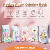 Paint with Water Coloring Books for Kids - 5 Pack, Pocket Mess Free Watercolor Painting Kit, Water Color Paint Set Arts and Crafts Gift for Girls Ages 4 5 6 7 8+, Travel Activity Toy