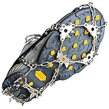Ice Grippers for Shoes and Boots - 28-Spike Crampons for Safe Walking, Jogging, Hiking, and Mountaineering on Snow and Ice (Large)