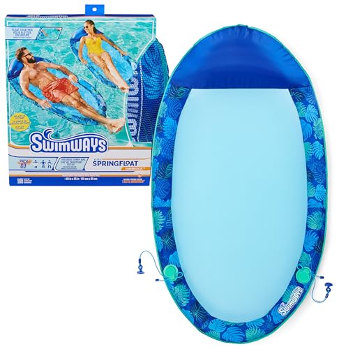 Swimways Elite Spring Float Hammock Pool Lounger, Inflatable Pool Floats Adult with Fast Inflation, Pool Hammock for Adults up to 250 lbs