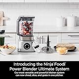 Ninja Blender and Food Processor Combo, Foodi Power Blenders For Kitchen and Personal Size, Smoothie Maker, 6 Functions for Bowls, Spreads, Shakes, 72-oz. Glass Pitcher & To-Go Cups, Silver SS401