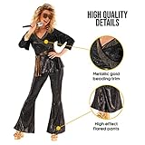 Morph Women's 70s Disco Costume - Retro 70s Outfit, Vintage Hippie Costume for Women, 70s Party Attire, Small