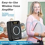 20W Bluetooth Voice Amplifier Wireless Microphone for Teachers, Portable Waterproof Voice Amplifier for Teaching, Speaking, Classroom, Personal Mic Headset and Speaker System M801