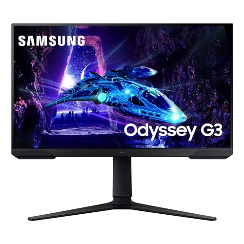 Samsung 24-Inch Odyssey G3 (G30D) Series FHD Gaming Monitor, 1ms, 180Hz, AMD FreeSync, Adjustable Stand, Black Equalizer, Virtual Aim Point, Eye Saver Mode, Flicker-Free, LS24DG302ENXZA