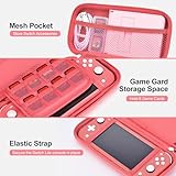 innoAura Switch Lite Case 18 in 1 Switch Lite Accessories Bundle with Switch Lite Carrying Case, Switch Game Case, Switch Lite Screen Protector, Switch Stand, Switch Thumb Grips (Coral)