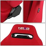 NRG Innovations NRG RSC-220-NRG Pair of Type-R Universal Racing Seat with Red Stich and NRG Logo, 33 (H) x 22 (W) x 21.5 (D) Inches, Driver and Passenger Side, Red