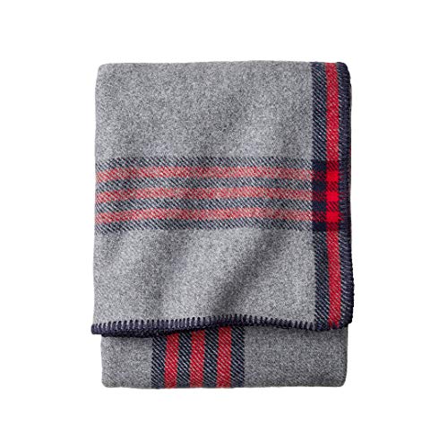 PENDLETON, Eco-Wise Washable Wool Blanket, Queen, Camp Plaid