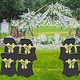 HAINARverS Stretch Spandex Folding Chair Covers 50PCS, Universal Fitted Chair Cover Protector for Wedding, Party, Banquet, Holidays, Celebration, Decor(Black, 50 PCS)